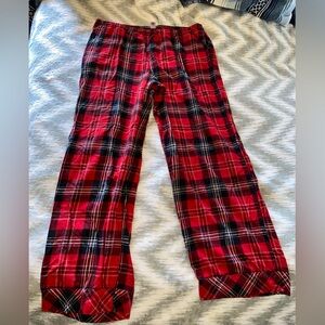 VICTORIA SECRET PAJAMA PANTS WOMENS SIZE SMALL RED PLAID ELASTIC WAIST